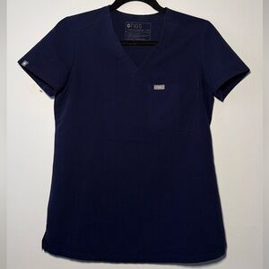 FIGS XXS Catarina One-Pocket Scrub Top in Navy
